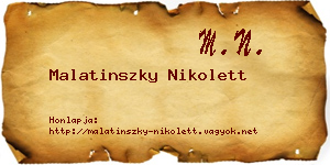 Malatinszky Nikolett névjegykártya