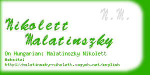 nikolett malatinszky business card